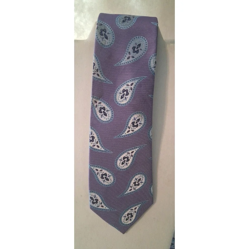 Lot of 6 Men's Neckties Lavender Purple VTG - Mod Assorted Name Brands Nice!